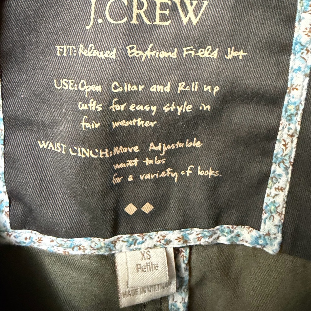 J. Crew Olive Utility Jacket with Gold-Tone Buttons - Picture 4 of 5